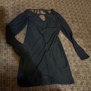 Derek Heart Black Long Sleeve Dress with Cut-Out